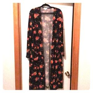 Unicorn XL black floral Lularoe Sarah cardigan